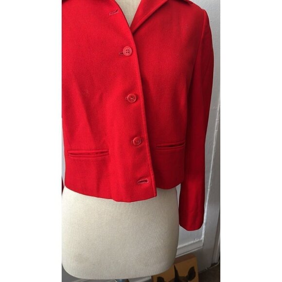 Pendelton womens red cropped short hip length 100 percent wool winter coat 10 - Picture 10 of 12